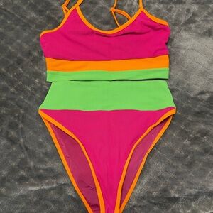 Beach Riot Pink, Orange, and Green Bikini